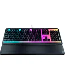 ROCCAT - Magma Full-size Wired Silent Membrane Gaming Keyboard with 5 Zone/ 10 LED AIMO RGB Top Plate and Detachable Palm Rest - Black-ROC-12-582