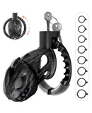 Male Chastity Cage, Large Lightweight Chastity Device with Adjustable 8 Sizes and Invisible Lock, Man Penis Exercise Bondage Gear & Accessories Sex Toys for Men Female Adult Toy