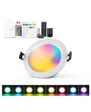 Smart downlight, smart 9w bluetooth grouping rgb full color remote control alexa voice dimmer color dimmer led recessed 4 inch downlight