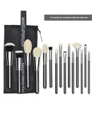 15 pcs professional makeup brushes commonly used animal real hair makeup brushes set makeup tools complete set Suitable for beginners and professionals makeup-15pcs Animal Hair Cosmetic Brushes_Mesh Bag