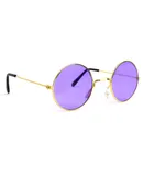 Skeleteen Purple Round Hippie Glasses - Purple 60's Style Hipster Circle Sunglasses - 1 Pair