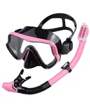 Greatever Snorkel Set Pano 3 Window Snorkel Mask Adult-Pink