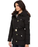 Michael Kors Fur Trim Hooded Down Coat-Black