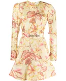 Zimmermann Matchmaker Floral Mini Dress Yellow Hibiscus