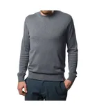 Mio Marino Men's Winter Crew Lightweight Pullover Sweater-Charcoal Grey-X-Large