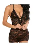 Sexy Babydoll Lingerie, Lace Chemise Halter Nightwear Teddy Sleepwear - XL
