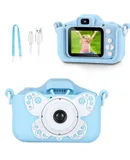 Kids Camera Toys for 3-8 Year Old Girls,Children Digital Video Camcorder Camera with Cartoon Soft Silicone Cover, Best Christmas Birthday Festival Gift for Kids - 32G SD Card Included