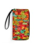 Candies,sugar, Gummy Wallet for Womens PU Leather Zip Around Wallers Clutch Wristlet Travel Long Purse