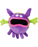 PlayClean Germs Squeaky Plush Dog Toy with Odor-Eliminating Essential Oils, Chew Guard Technology Purple, Small