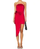 Amanda Uprichard Venice Dress In Ruby