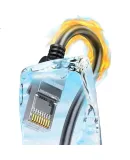 UGREEN CAT6 Ethernet Cable, Pure Copper Gigabit Network Connection Cable, Computer Broadband Home Unshielded Flat Patch Cord POE Power Supply, Flat Cable Black 0.5 Meter 50183