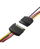 UGREEN SATA Cable, Desktop Computer Case 15pin Hard Drive Interface Extension Cable, One-To 1-To Hard Drive Optical Drive Power Cable, Serial Data Adapter Cable, 50719