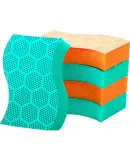 3M Scotch-Brite Dishwashing Sponge, 2-Pack, Scouring Pad for Absorbing Water And Removing Oil Stains, Kitchen Cleaning Cloth, Dish Washing Cloth