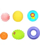 Fisher-Price Children's Toy Ball, Six-In Baby Basic Training Ball, Hand-Grasping Elastic Ball, Massage Ball, Birthday Gift Present