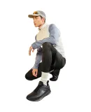 XTEP Men's Sports Shoes, Running Shoes, Winter Fleece-Lined Leather Waterproof Lightweight Shock-Absorbing Casual Jogging Shoes Cotton Shoes Black