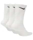 NIKE Men's Socks, Comfortable Breathable Athletic Socks, Mid-Calf Socks, Three-Pair Pack, SX7676-100 White, Size L