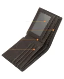 Daocaoren Wallet for Men, Genuine Top-Grain Leather Horizontal Style Business Large Capacity Short Wallet, Fashionable Multi-Card Slots Wallet, Birthday Gift