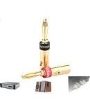 UGREEN Audio Cable Speaker Wire Banana Plug, Solderless Speaker Connector, Gold-Plated Terminal Amplifier Plug, Pack of 4, 30513