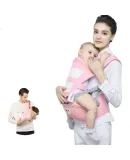 Taburete de cintura LYUBA, portabebés, estilo de carga frontal, ayuda para sostener al bebé, asiento multifuncional, respaldo amortiguador de impactos, portabebés infantil HYA2031 Rosa de cerezo