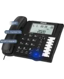 PHILIPS Hotel Front Desk Telephone Landline/Company Office Desktop Blacklist Dual-Port One-Touch Dialing Fixed Telephone CORD028 (Black)