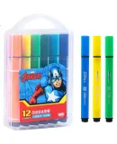 Disney 12-Color Watercolor Markers, Washable Thick Handle Easy-Grip Drawing Pens for Kindergarten, Elementary School Students' Specialized Art Supplies And Toys, Marvel DM20655-6A