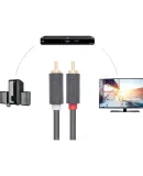 UGREEN Dual RCA Audio Cable Male to Male, Two-To Red And White AV Audio Signal Cable for DVD, Computer, TV to Connect Speakers And Amplifier, 1 Meter, 30747