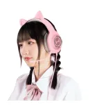 EDIFIER HECATE G2 Wired Cute Cat Edition USB 7.1 Channel Gaming Headset for Women, Computer Online Class Office E-Sports Headphones Headset Over-Ear for Internet Celebrities And Live Streaming Goddesses, Pink