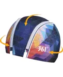 361° Adult Swim Cap, Fashionable, Professional, Comfortable, Long Hair Swimming Cap, Unisex Fabric Cap, Black