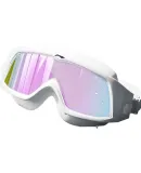 Li-Ning Swimming Goggles, Large Frame, Non-Prescription, HD Clear, Waterproof, Anti-Fog, Swimming Glasses for Men And Women, Coated Lenses, Diving Equipment, 272-1 Silver White