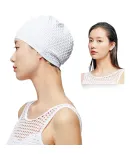 361° Silicone Swim Cap for Adults, Unisex Long Hair Swimming Cap, Waterproof Comfortable Professional Non-Binding Swimming Water Drop Cap