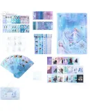 Disney Planner Gift Box Set, Popular Instagram-Style Girly Notebook, Student Journal Stationery Set, Children's Birthday Gift for Girls, Elsa Princess Light Blue