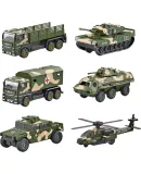 Baolexing children's toy car model alloy car shell boy excavator engineering vehicle set birthday gift military 6 pack