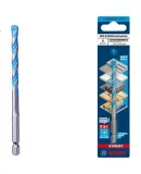 BOSCH Hexagonal Shank Multi-Purpose Drill Bit for Wood/metal/stone/tile, High Precision Drilling (1 Piece), 6mm