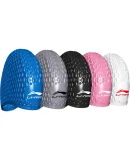 Li-Ning Swimming Cap for Women, Long Hair Silicone Waterproof Cap with Concave Non-Slip Particles, Fashionable Swim Gear 402/LNMT818-11 Light Blue