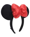 Disney (Disney) Official Plush Toy Hair Accessories, Cartoon Girl Accessories, Mickey Mouse Birthday Gift, Red Sequin Minnie Headband