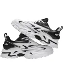 PLAYBOY Men's Shoes, Men's 2025 Autumn Dad Shoes, Trendy Casual Sneakers for Men, Thick-Soled Running Shoes, White And Black, Size 40