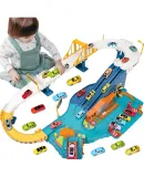 AoZhiJia Children's Toy Track Car Set for Boys Aged 3-6, Adventure Racing Car Parking Lot, Birthday Gift