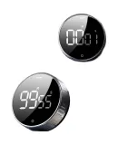 Baseus Electronic Timer Alarm Clock, Children's Stationery, Kitchen Timer, Baking Timer, Student Study Time Management, Magnetic Multi-Function Metal LED Visible Digital Quiet Self-Discipline Timer