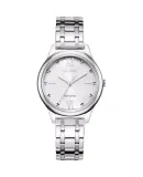 CITIZEN Watch for Women, Japanese And Korean Style, Eco-Drive, White Dial, Steel Band, Fashionable Gift for New Year, EM0500-73A
