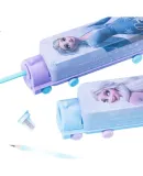 Disney Elementary School Pencil Case, Double-Layer Large Capacity Pen Box, Creative Multifunctional Train-Shaped Pencil Case for Girls Children's Study Supplies, Frozen DM29175F2