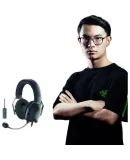 Razer BlackShark V2 Wired Over-Ear Gaming Headset with Microphone, Passive Noise Cancellation, USB Gaming Sound Card, Tri-Band EQ Adjustment, CSGO PUBG Headphones