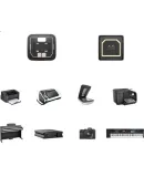 UGREEN Type-C Phone Printer Cable, MIDI to Square Port Internal Recording Cable, Suitable for Phones, Tablets, Computers, Piano Decoder OTG Data Cable, 1.5 Meters, 80806