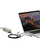 Baseus Three-In Fast Charging Multi-Head PD Charging Cable Compatible with Type-C Huawei Mate60 Pro, Apple IPhone 15/14 Pro Max, Smartphones, And Laptops