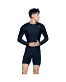 Li-Ning Swimwear, Surfing Suit, Diving Suit for Men, Long-Sleeve Cold-Resistant Swimming Top, Quick-Dry Surfing Suit 078, Black, 3XL