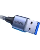 UGREEN USB 3.0 Extension Cable, Male to Female Data Cable, Suitable for USB Drives, Mice, Keyboards, Printers, Hub Expansion, Aluminum Shell Braided, 1 Meter, 10495