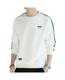 JEEP SPIRIT Men's Sweatshirt, Autumn And Winter Men's Sweatshirt, Round Neck Top, Casual T-Shirt, Men's Clothing, White, L