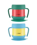 TIGER Children's Tableware, Baby Insulated Anti-Scalding Food Bowl, Stainless Steel Suction Cup Non-Slip Lunch Box, MCP-A25C