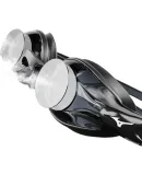 MIZUNO Swimming Goggles for Men, High-Definition Anti-Fog Waterproof Professional Non-Binding Myopia Swimming Glasses for Women, Swimming Cap Set Equipment 1550 Black And Gray