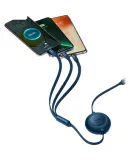 Baseus Data Cable, Three-In Charging Cable, 6A Fast Charging 66W, Retractable One-To Type-C, Suitable for Apple 14/13, Xiaomi, Huawei Mate70, Xiaomi Phones, Car Charger, Blue