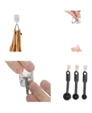 3M Transparent Hooks, No Drilling Required, Adhesive-Free Strong Metal Hooks, 6-Pack Value Pack